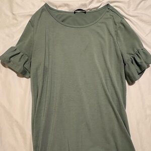 SHEIN Sage Green Ruffle Sleeve Top
